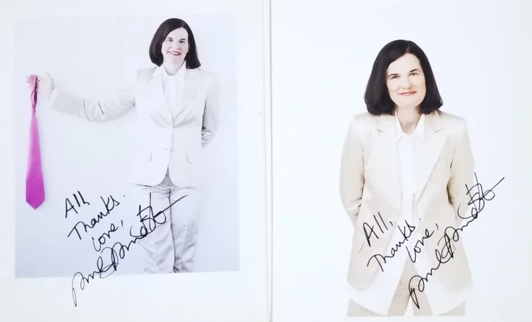 Paula Poundstone REAL hand SIGNED Lot of Two 8x10