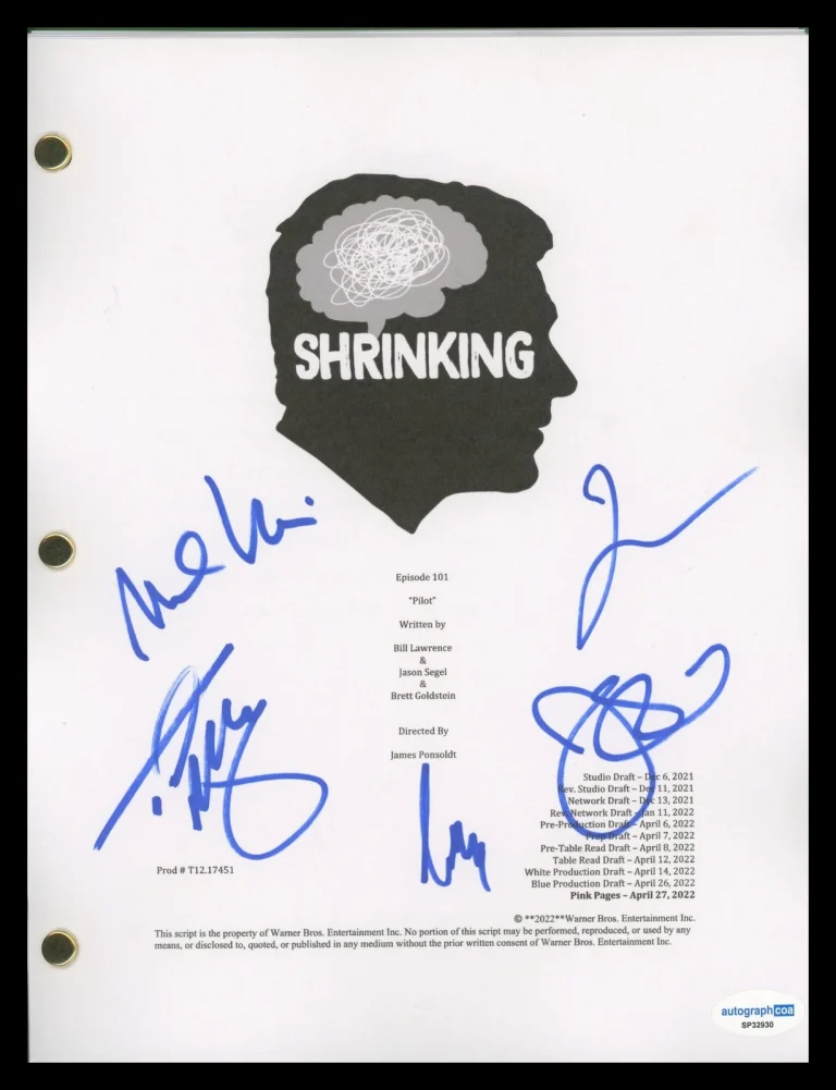 Shrinking AUTOGRAPHS Signed Pilot Script - Jason Segel, Jessica Williams +3 ACOA