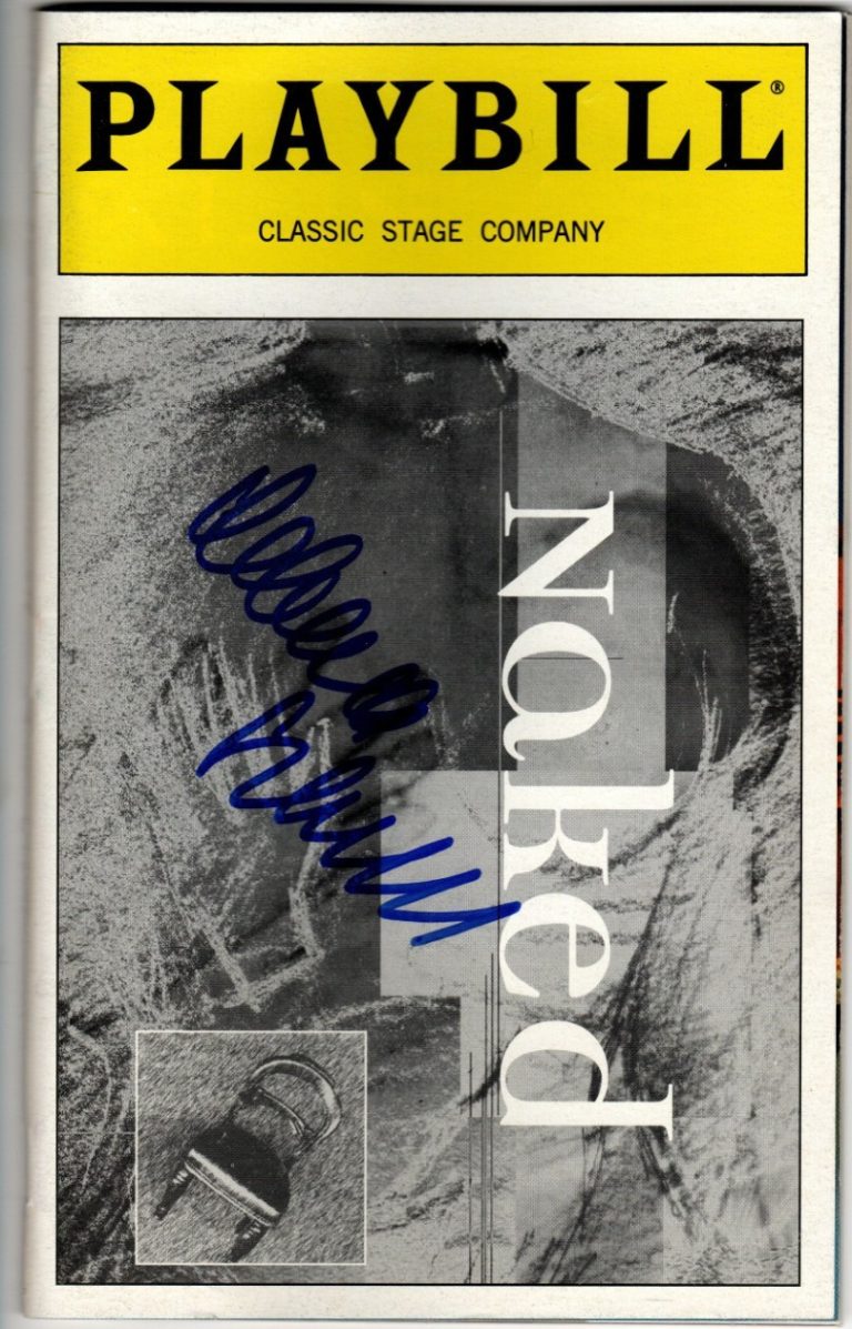 NAKED REAL hand SIGNED Playbill 2000 by Rebecca Schull of Wings COA