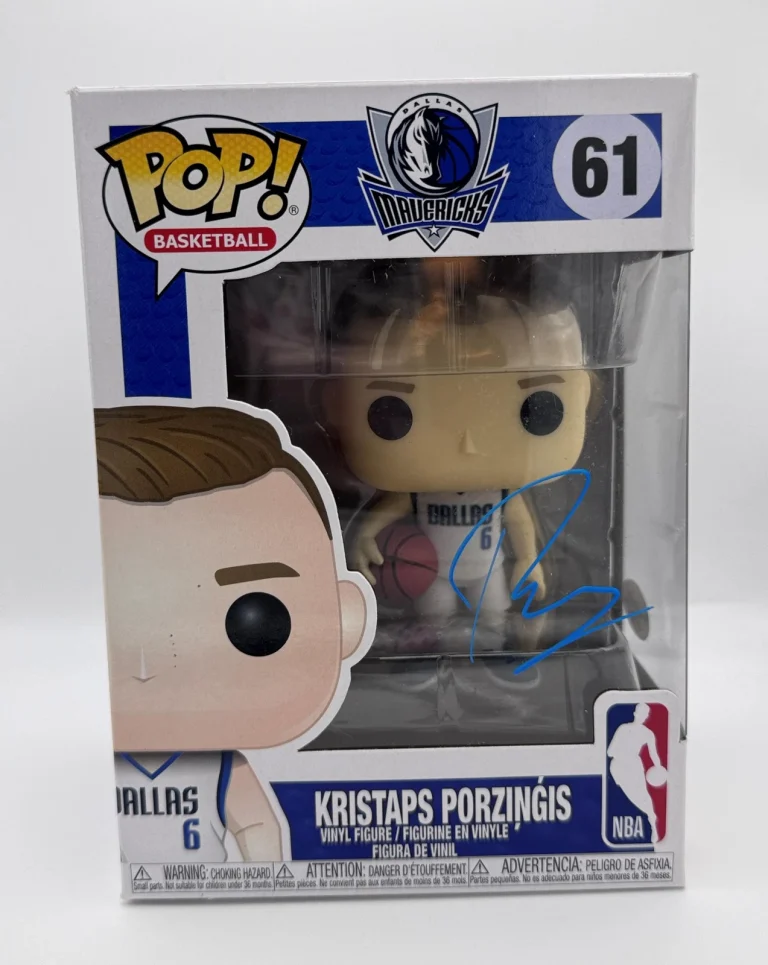 Kristaps Porzingis AUTOGRAPH Signed Dallas Mavericks NBA 61 Funko Pop ACOA