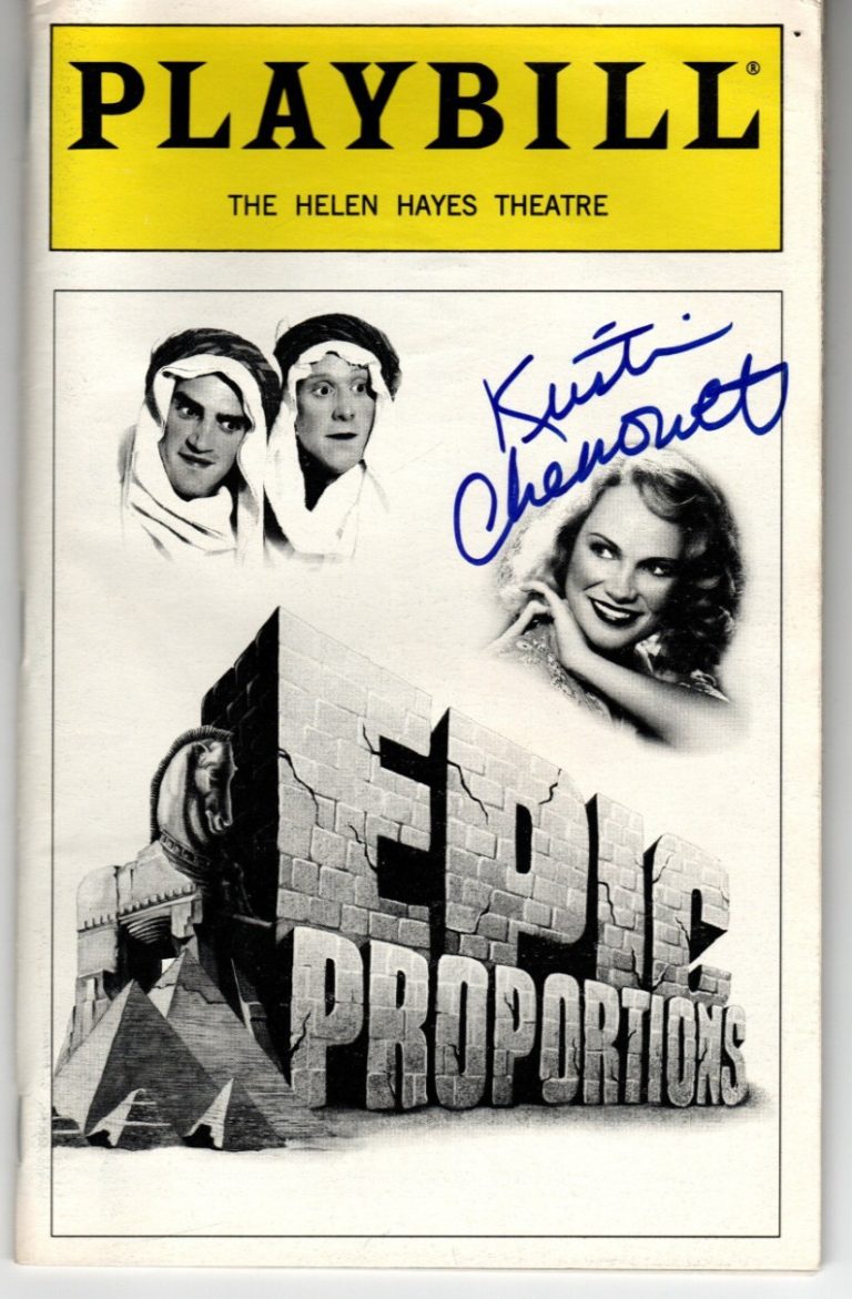Kristin Chenoweth REAL hand SIGNED 1999 Epic Proportions Broadway Playbill COA