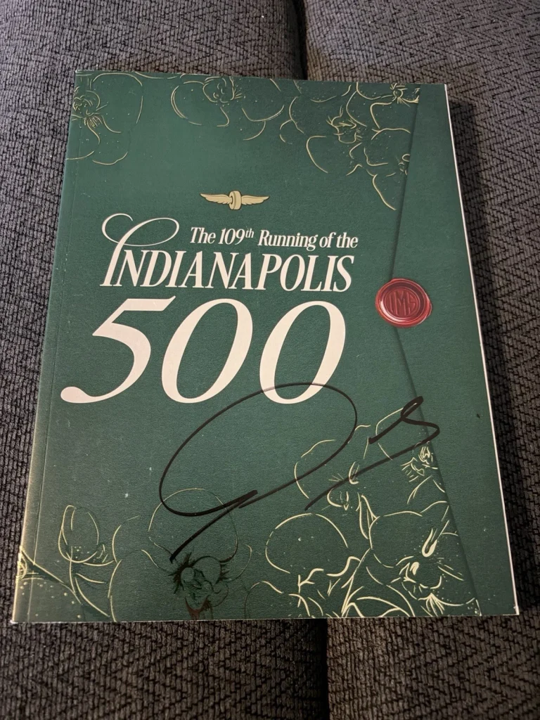 2025 Indianapolis 500 Program Signed Alex Palou Indy Car Winner 109th Running