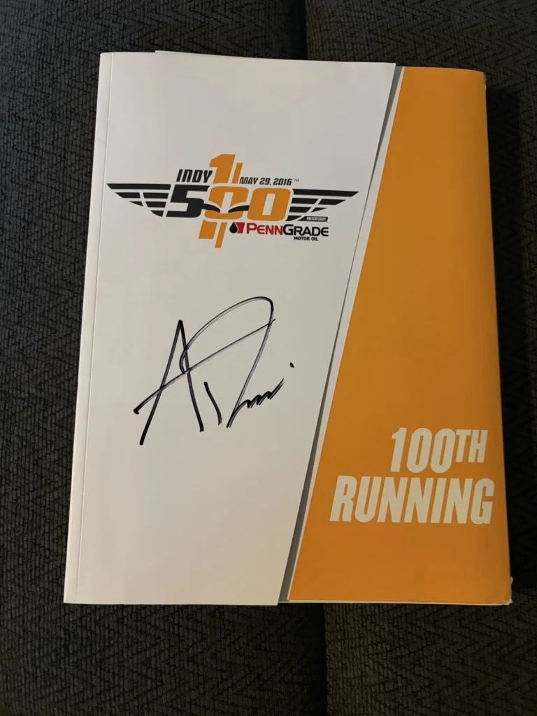 2016 Indianapolis 500 Program Signed Alexander Ross Indy Car Winner 100th