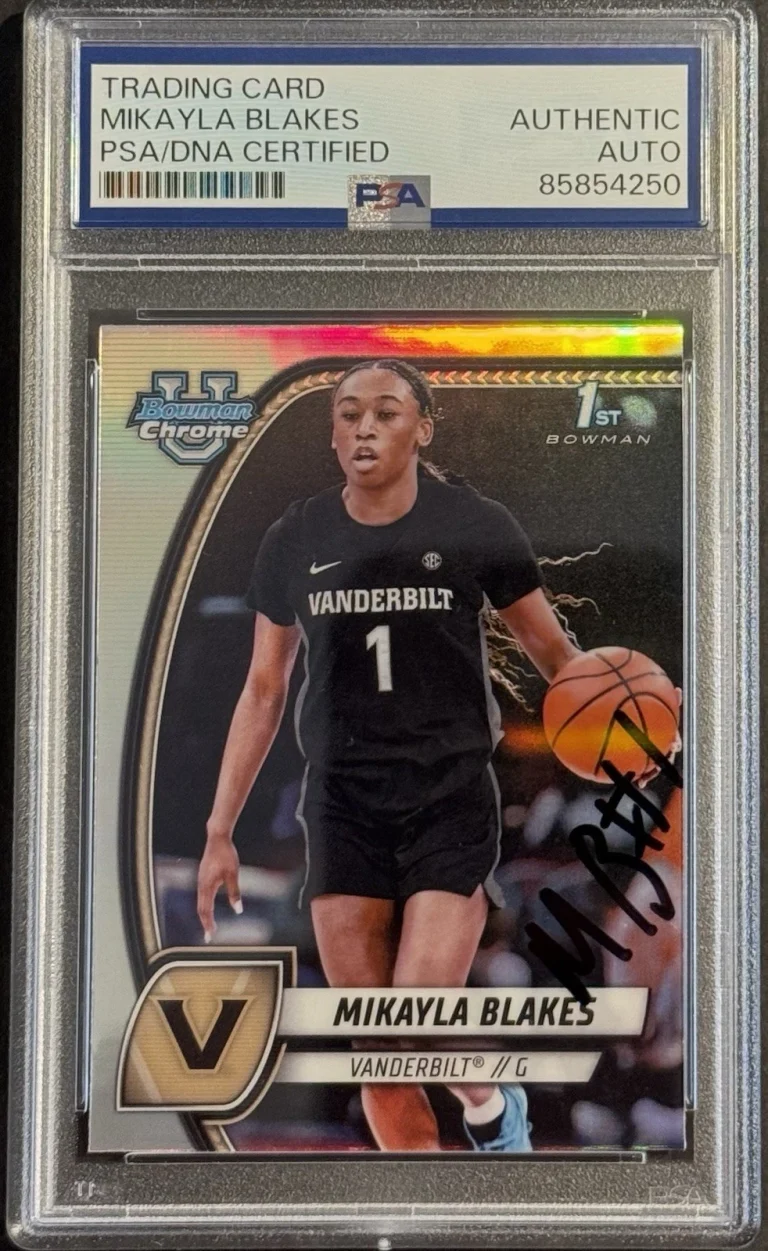 Mikayla Blakes Signed 2025 Bowman Chrome U Rookie Card PSA/DNA Slabbed Vandy