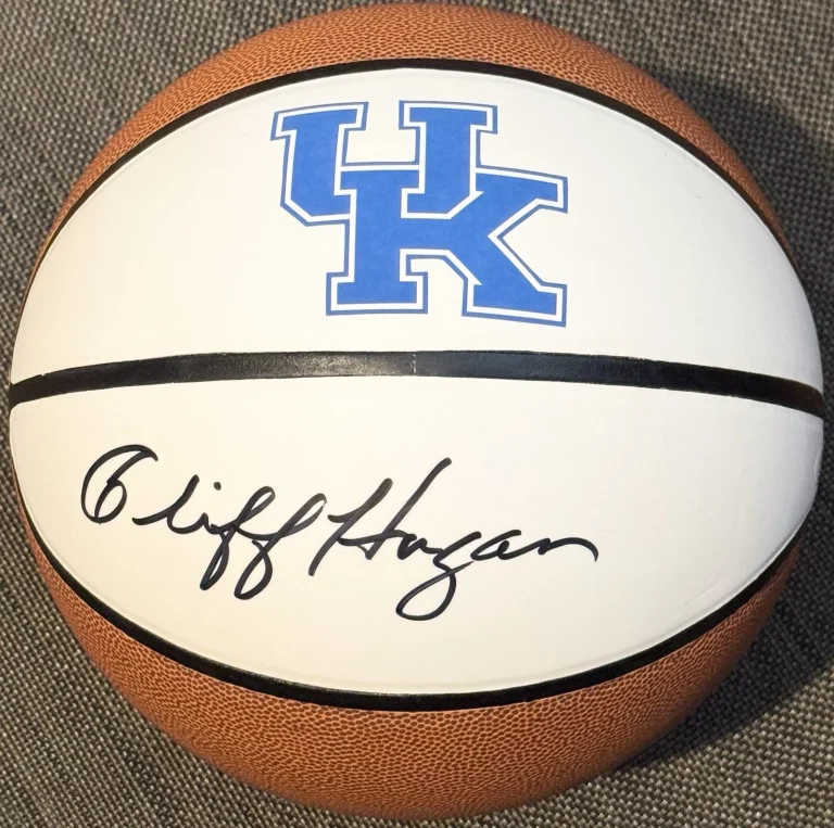 Cliff Hagan Signed Autographed Kentucky Wildcats Logo Basketball JSA