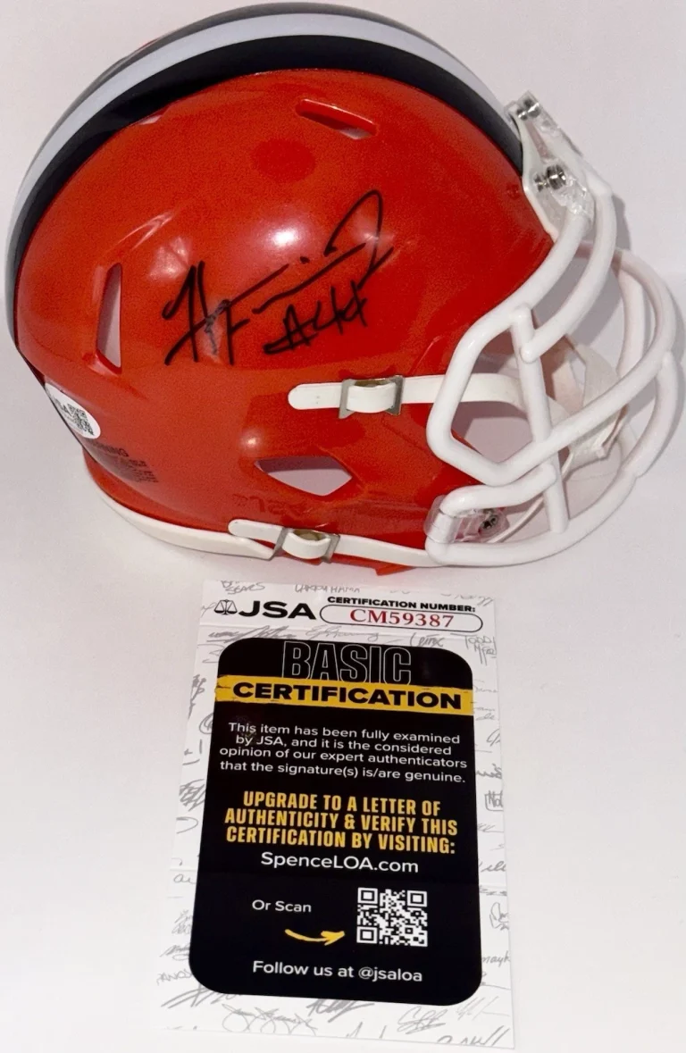 Harold Fannin Jr Signed Autographed Cleveland Browns Mini Helmet JSA COA