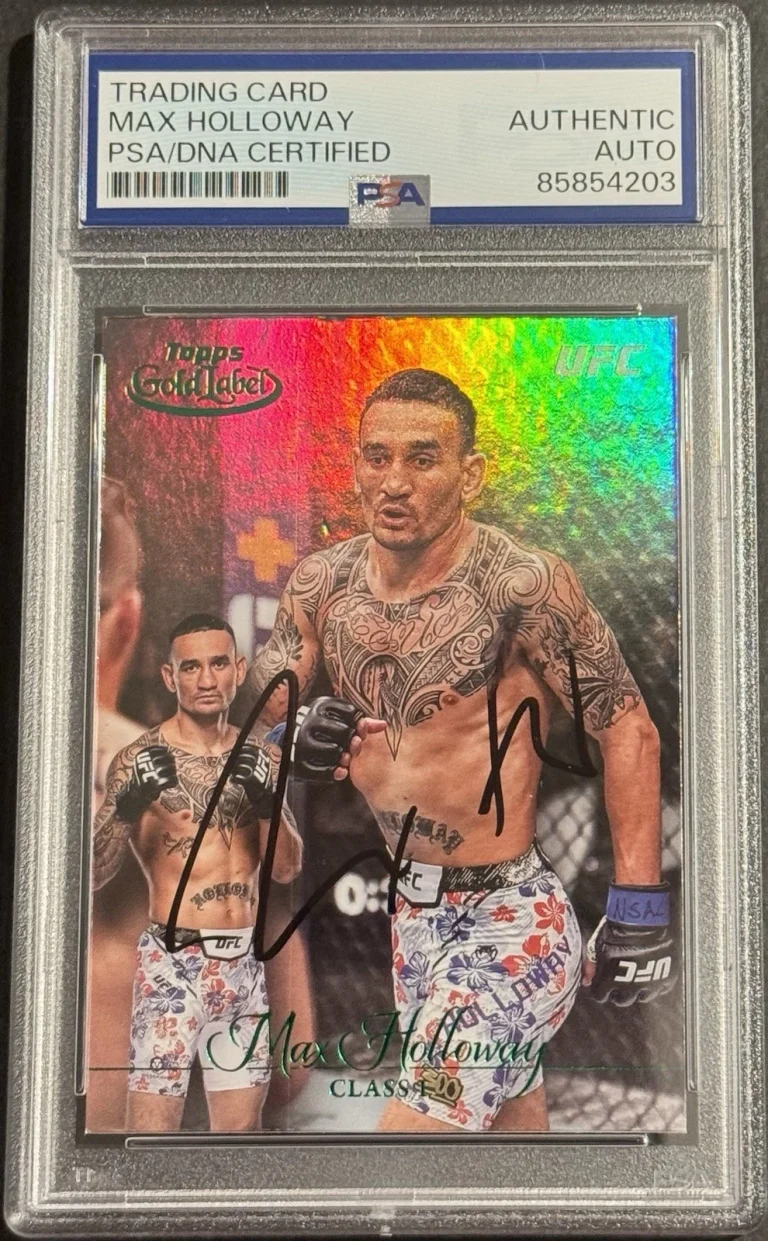 Max Holloway Signed Autographed 2024 Topps Gold Label UFC Card PSA/DNA Slabbed