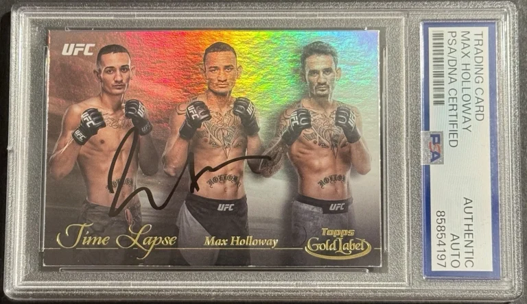 Max Holloway Signed Autographed 2024 Topps Gold Label UFC Card PSA/DNA Slabbed