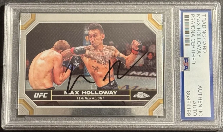 Max Holloway Signed Autographed 2024 Topps Chrome UFC Card PSA/DNA Slabbed