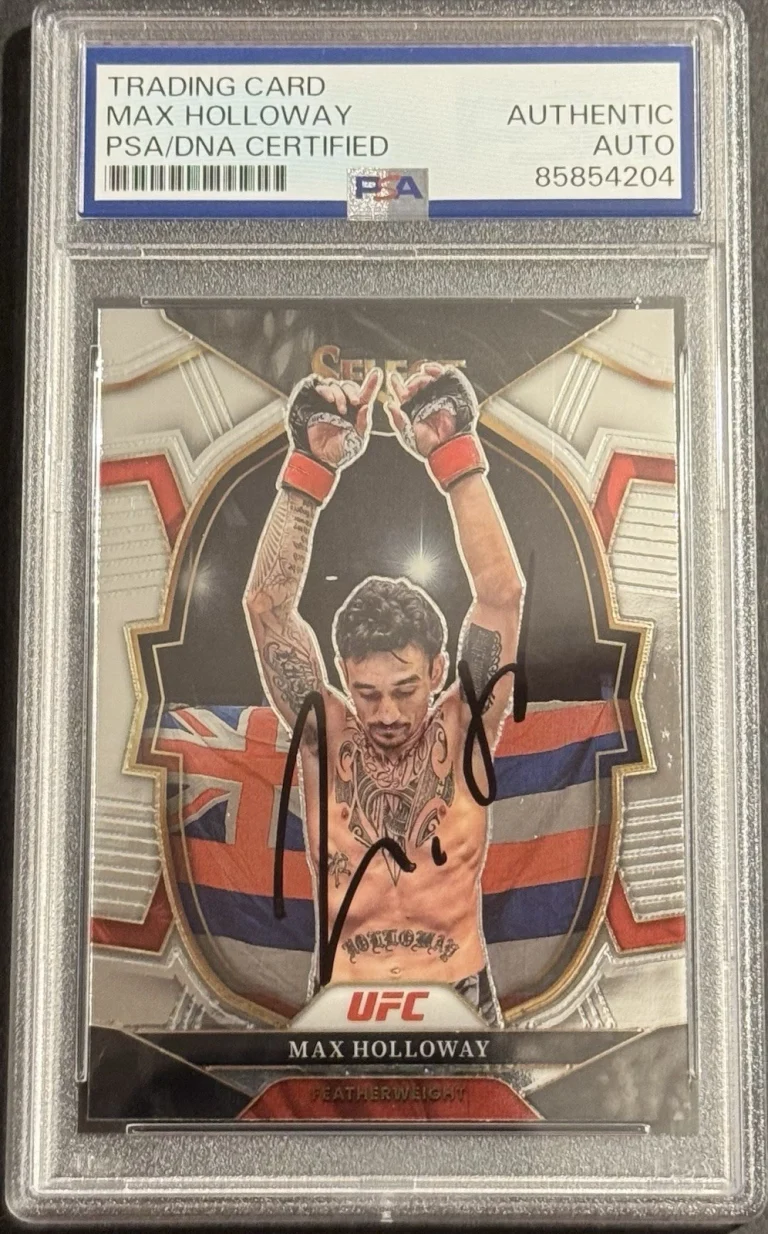 Max Holloway Signed Autographed 2023 Panini Select UFC Card PSA/DNA Slabbed