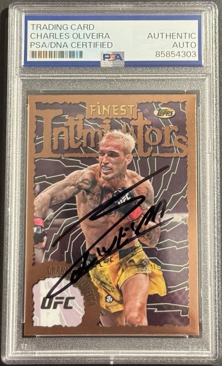 Charles Oliveira Signed Auto 2024 Topps Finest Intimidator UFC Card PSA/DNA Slab