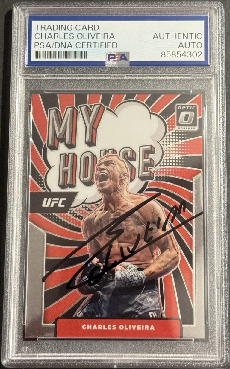 Charles Oliveira Signed Auto 2022 Donruss Optic My House UFC Card PSA/DNA Slab