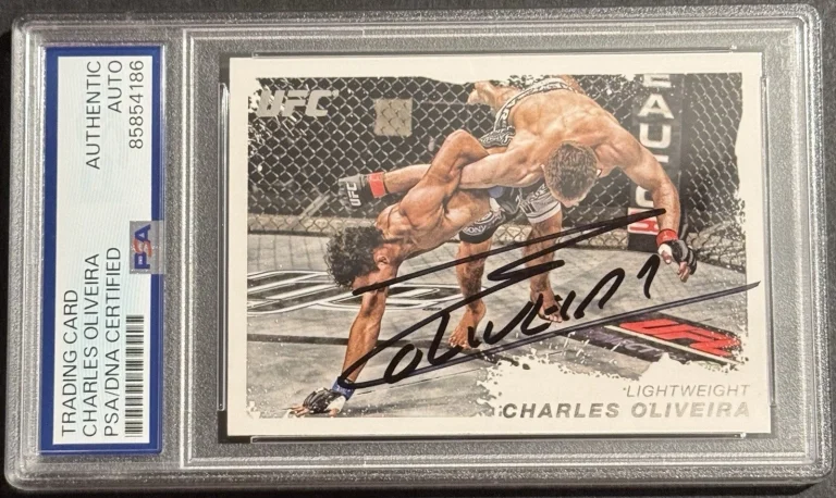 Charles Oliveira Signed Auto 2011 Topps Moment Of Truth UFC Card PSA/DNA Slab