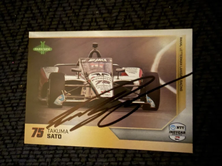 2025 Parkside Indy Car Trading Card Indianapolis 500 Signed Takuma Sato