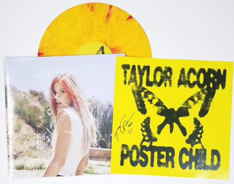 Taylor Acorn New Yellow Vinyl + REAL hand SIGNED poster insert #3 COA Autograph