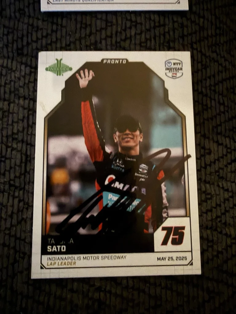 2025 Parkside Indy Car Trading Card 500 Signed Takuma Sato Pronto