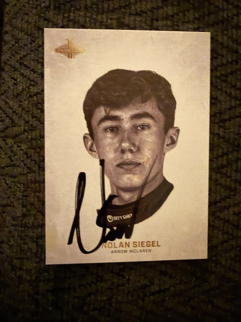 2025 Parkside Indy Car Trading Card Indianapolis 500 Signed Nolan Siegel