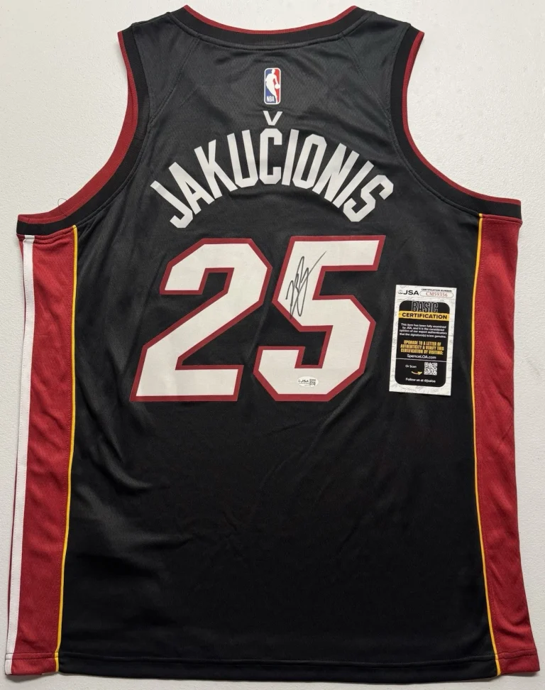 Kasparas Jakucionis Signed Autographed Miami Heat Jersey JSA COA