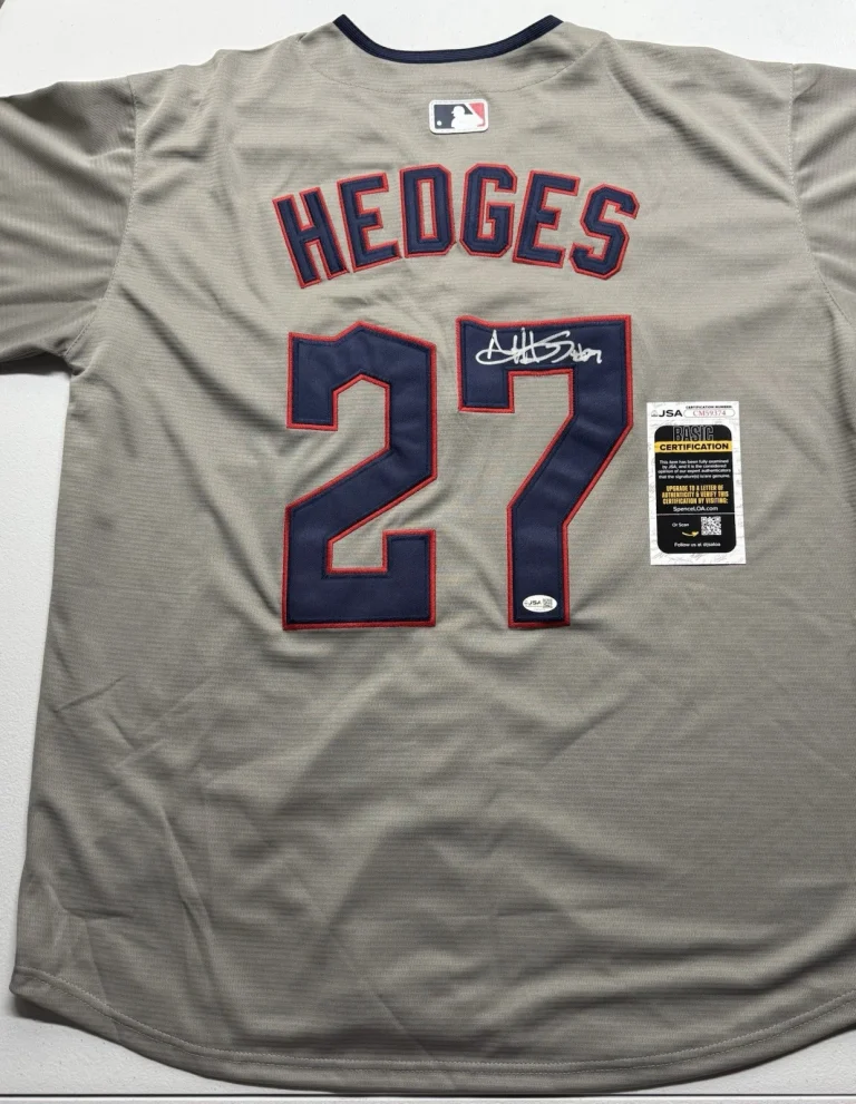 Austin Hedges Signed Autographed Cleveland Guardians Jersey JSA COA