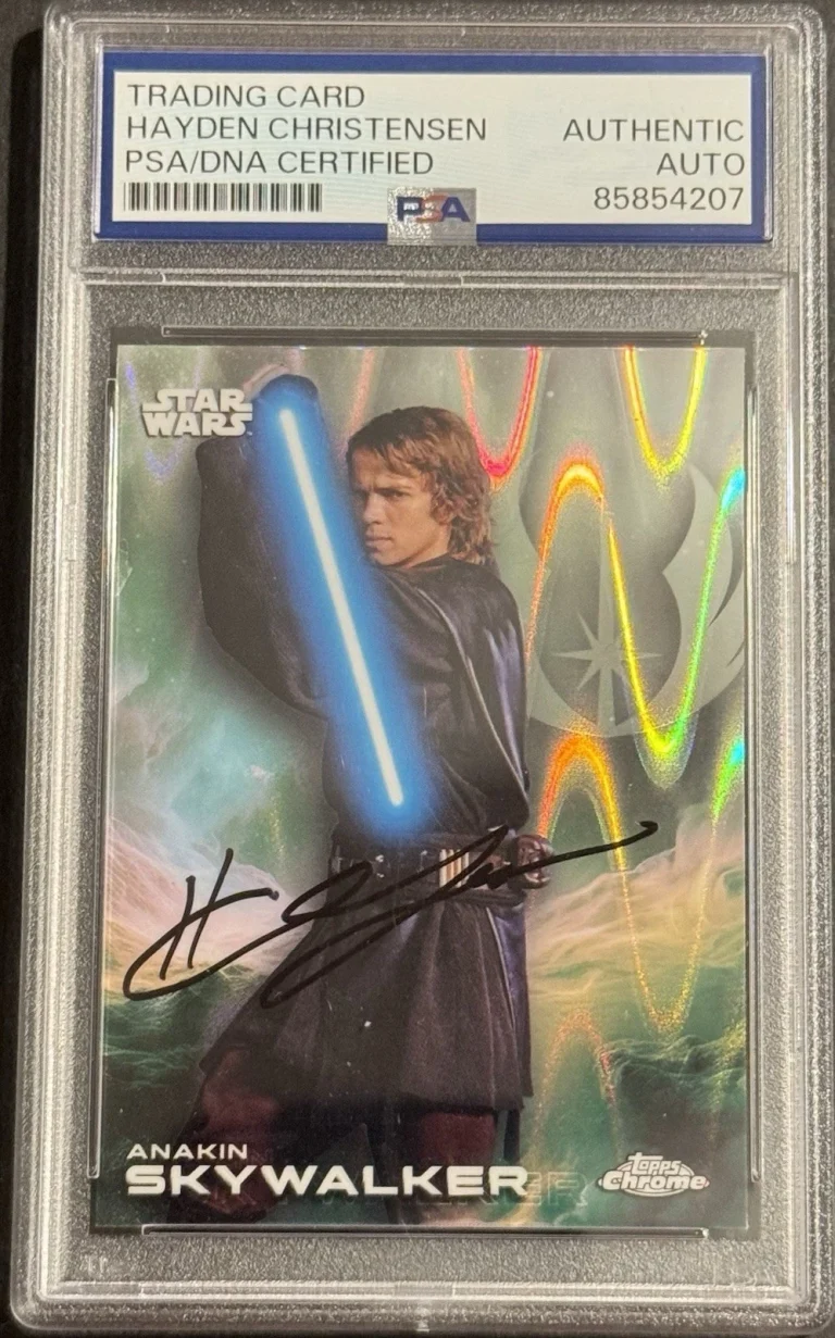 Hayden Christensen Signed 2025 Topps Chrome Green Star Wars Anakin PSA/DNA