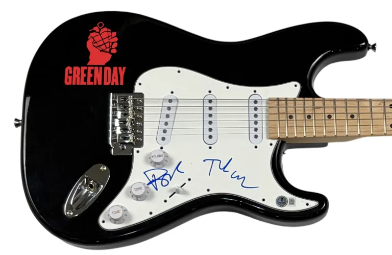 Green Day Signed Autograph Electric Guitar Billie Joe Armstrong Tre Cool BAS COA