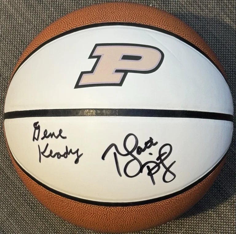 Gene Keady Matt Painter Dual Signed Purdue Boilermakers Logo Basketball JSA COA