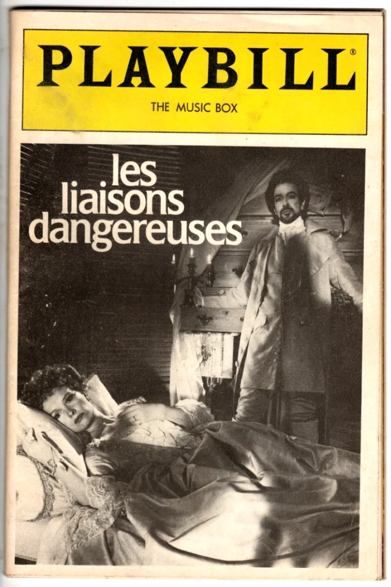 Les Liaisons Dangereuses August 1987 Playbill Music Box Theater Broadway Rickman
