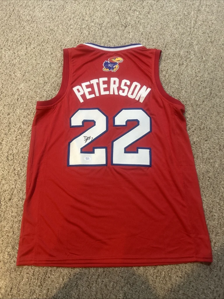 KANSAS JAYHAWKS- DARRYN PETERSON SIGNED AUTOGRAPH JERSEY PSA COA NBA STAR