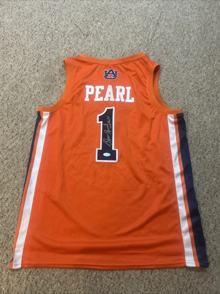 AUBURN TIGERS- BRUCE PEARL SIGNED AUTOGRAPH JERSEY PSA COA BASKETBALL