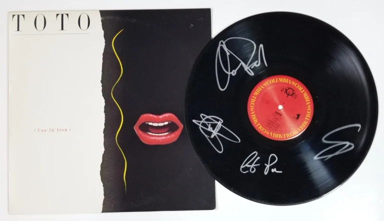 Toto band hand SIGNED Isolation Vinyl Record COA Autograph Lukather Porcaro +2