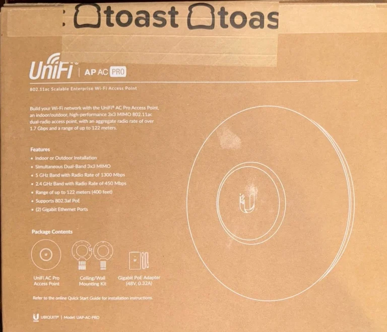 Ubiquiti UniFi AP AC Pro Wireless Access Point New In Box UAP-AC-PRO-US Toast