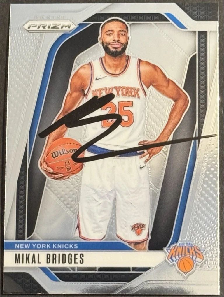 Mikal Bridges Signed Autographed 2024-25 Panini Prizm New York Knicks Card