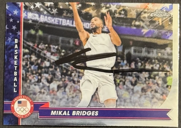 Mikal Bridges Signed Autographed 2024 Topps Chrome New York Knicks Card