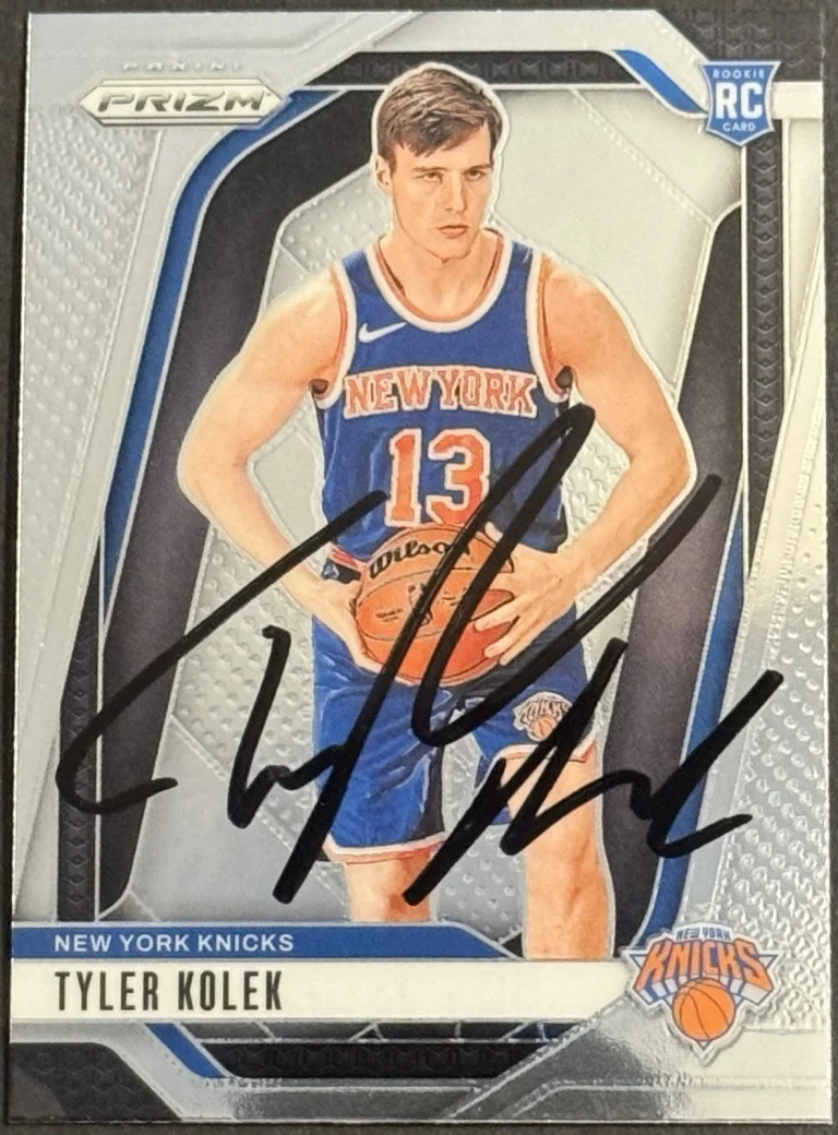 Tyler Kolek Signed Autographed 2024-25 Panini Prizm New York Knicks Card