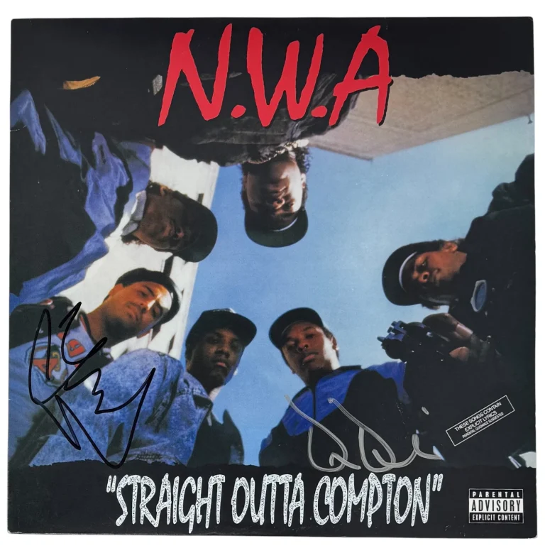 Dr. Dre & DJ Yella Signed Autograph NWA Straight Outta Compton Vinyl LP JSA COA