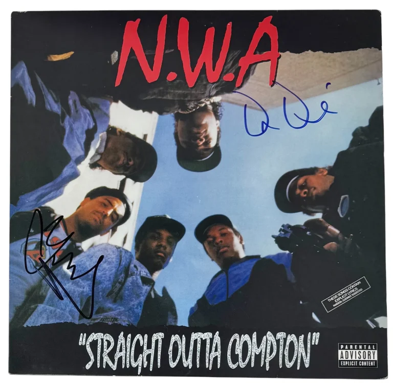 Dr. Dre & DJ Yella Signed Autograph NWA Straight Outta Compton Vinyl LP JSA COA