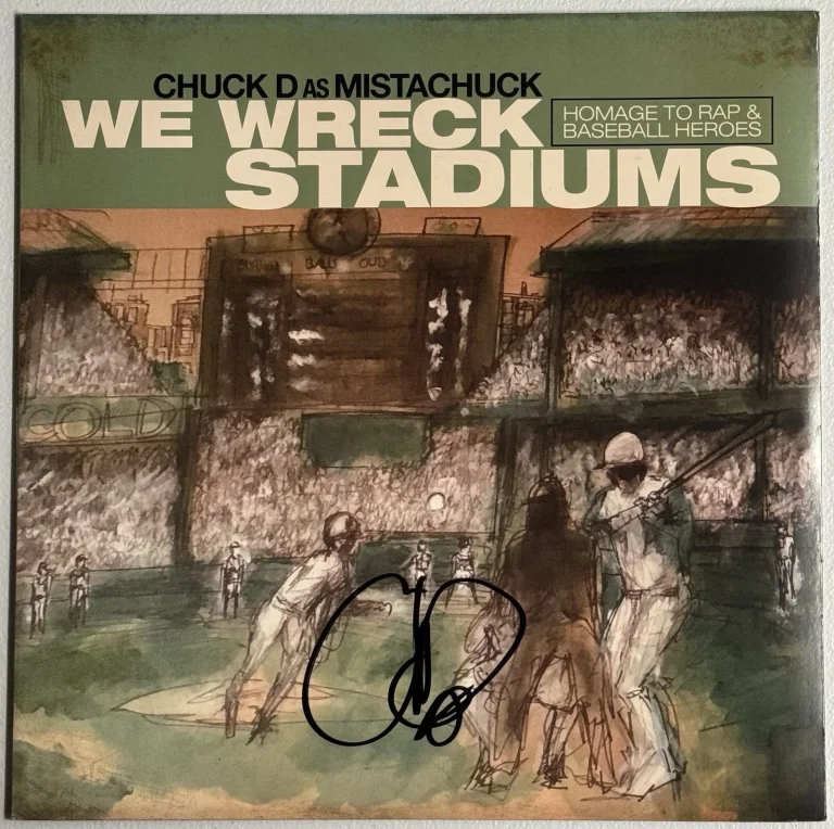 CHUCK D SIGNED WE WRECK STADIUMS LP VINYL RECORD ALBUM PUBLIC ENEMY PSA/DNA