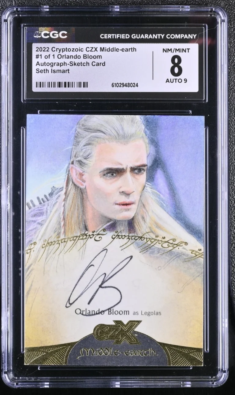 2022 CZX Middle Earth Sketch Card Autograph Orlando Bloom Signed 1/1 CGC 8 Auto