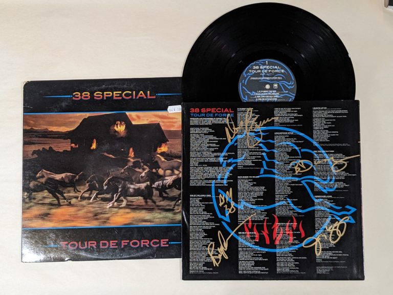 38 Special REAL hand SIGNED Tour De Force Vinyl Record COA Autographed Barnes +4