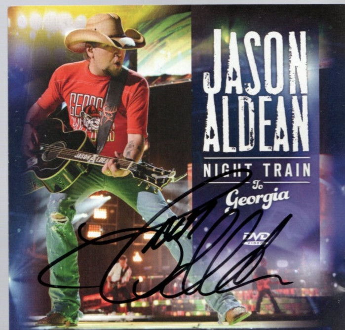 Jason Aldean REAL hand SIGNED Night Train to Georgia DVD cover COA