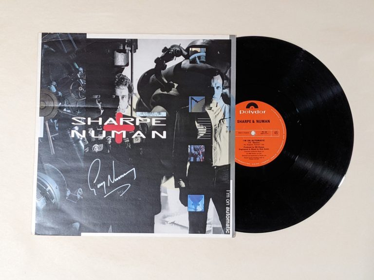Gary Numan hand SIGNED Sharpe & Numan I'm On Automatic Vinyl Record Single COA