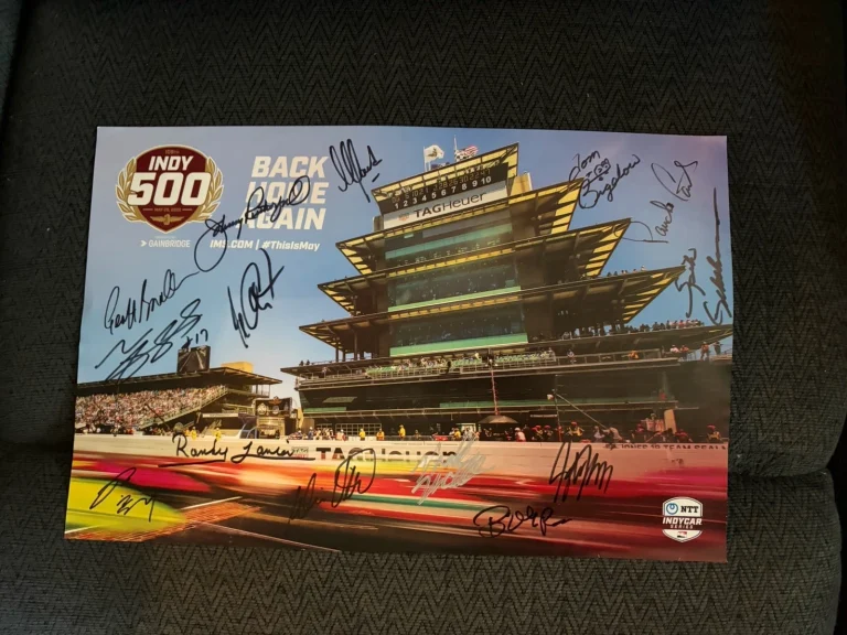 14 Former Drivers Signed Indy 500 Poster 2022 Johnny Rutherford Randy Lanier ++