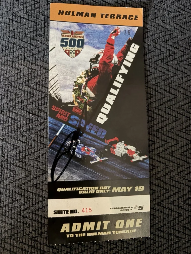 Sam Hornish Jr(2006 Winner) Signed Indianapolis Indy 500 Ticket 2007 Autographed