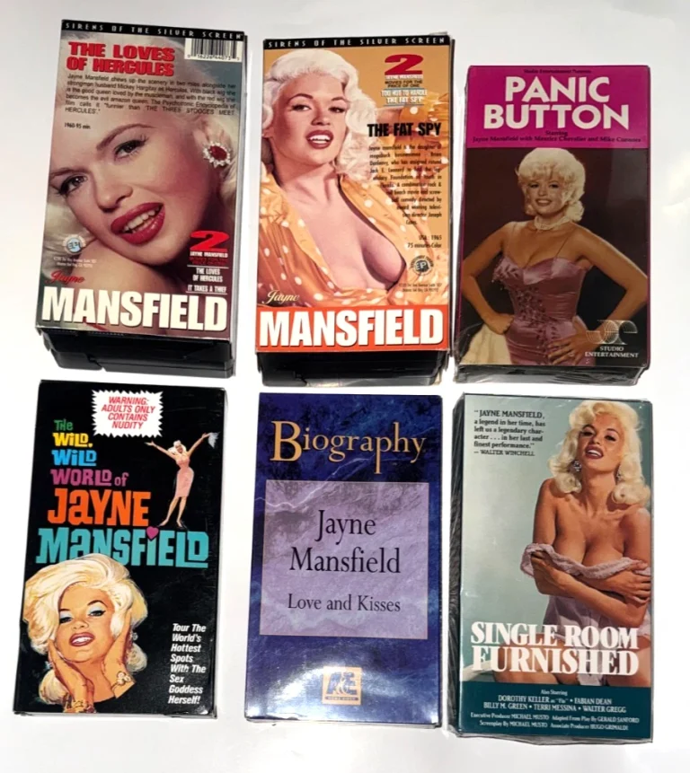 Jayne Mansfield VHS Movie Lot 6 Tapes 3 Sealed Panic Button Biography Single Roo