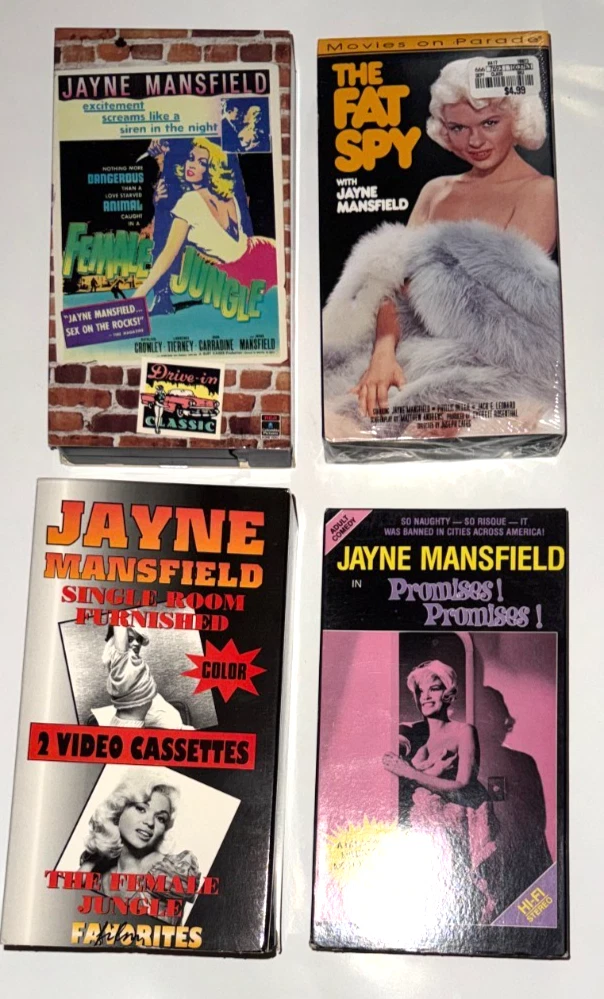 Jayne Mansfield VHS Lot Female Jungle Fat Spy Single Room Furnished Promises!