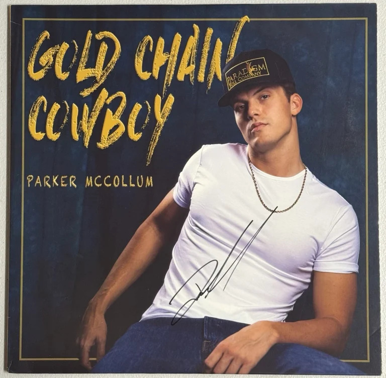 Parker McCollum Signed Autographed Gold Chain Cowboy Vinyl LP PSA/DNA COA