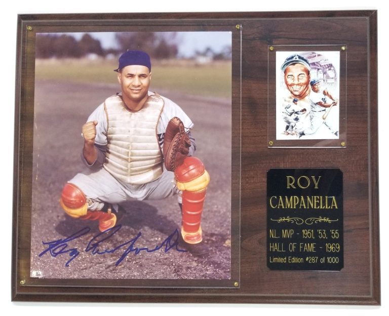 Roy Campanella SIGNED Limited Edition Plaque Display BAS LOA Dodgers Baseball