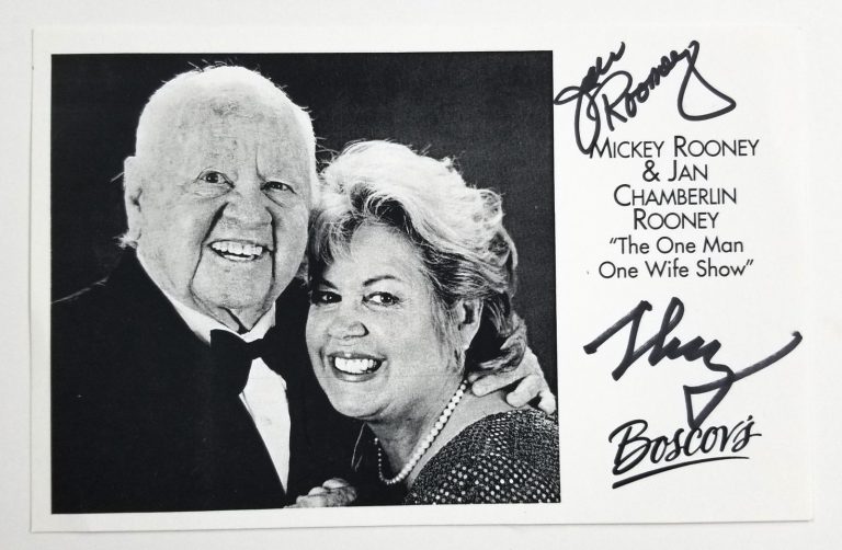 Mickey & Jan Chamberlin Rooney SIGNED Man With One Wife Show Flyer COA Autograph