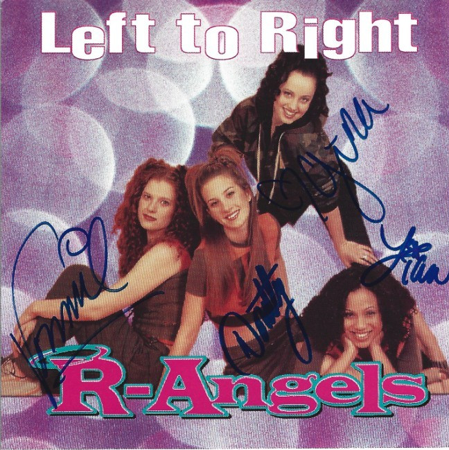 R-Angels pop band REAL full hand SIGNED Left to Right CD Single COA Autographed