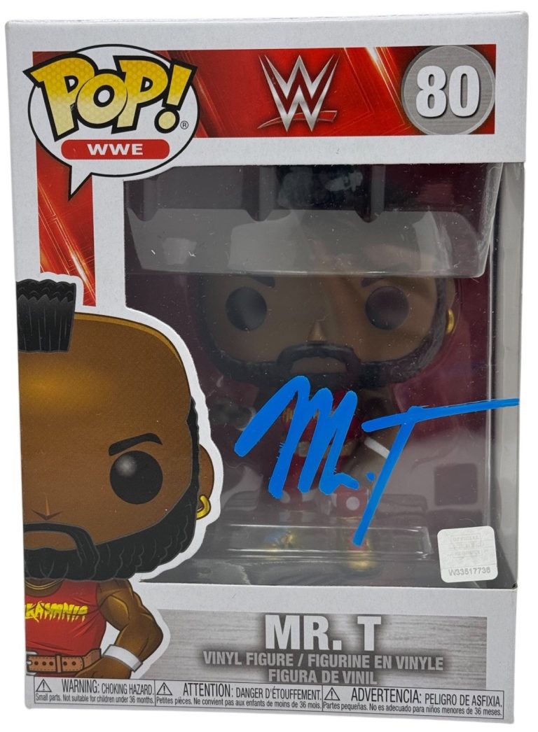 Mr. T Signed Autograph WWE Mr. T Funko Pop #80 Figure Rocky Clubber Lang JSA COA